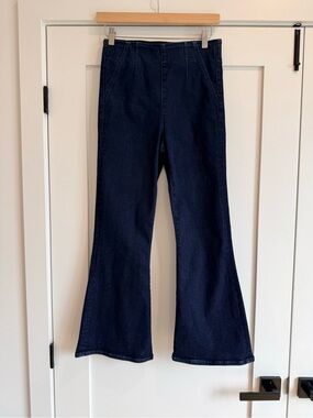 Veronica Beard Crosbie Wide Straight High-Rise Flare Jeans Sz.SM
